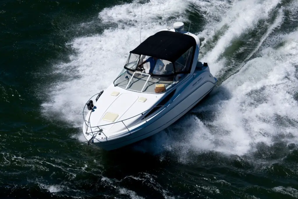 image of a boat cruising through the open water