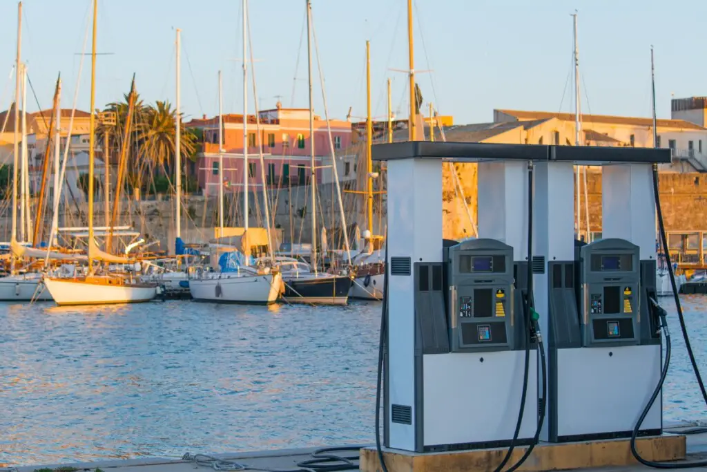 image of fuel station at marina