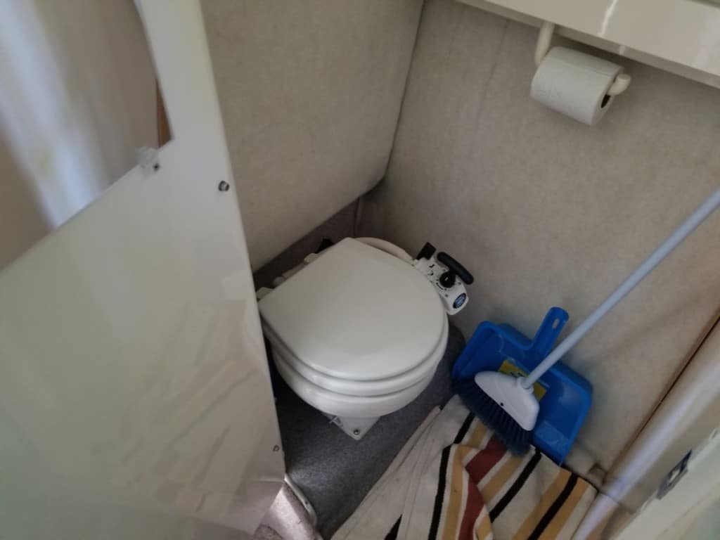 image of the marine toilet on the author's boat
