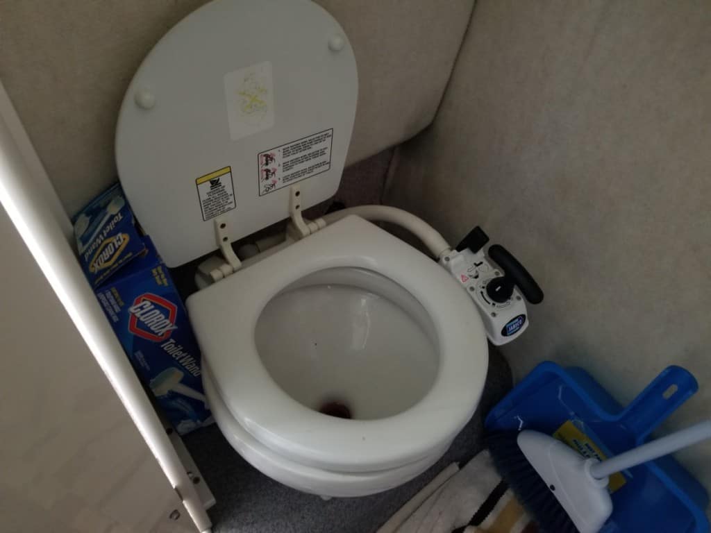 image of a marine toilet on the author's boat.