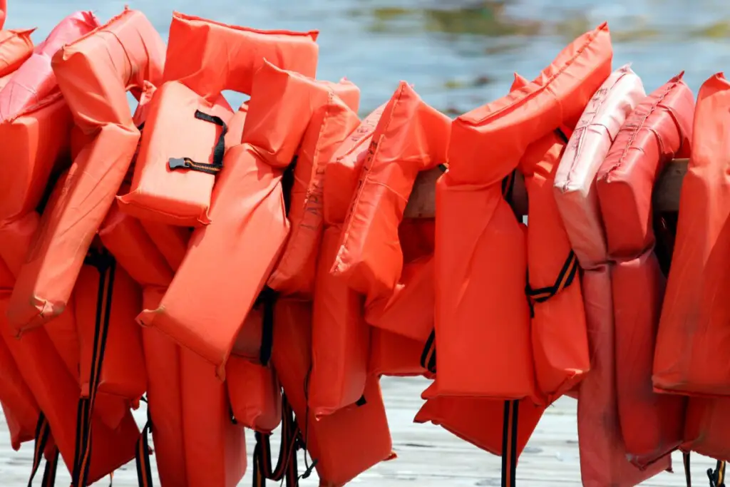image showing life jackets for boat safety
