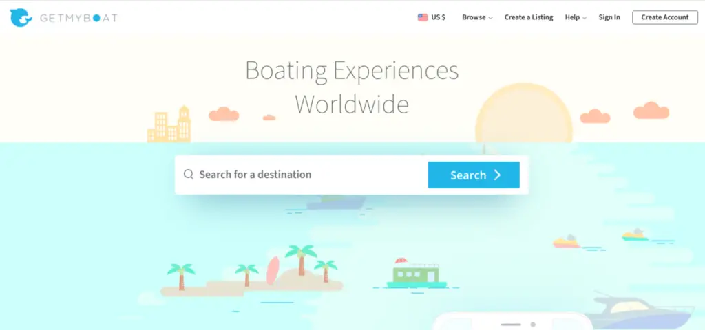image of getmyboat.com rental page