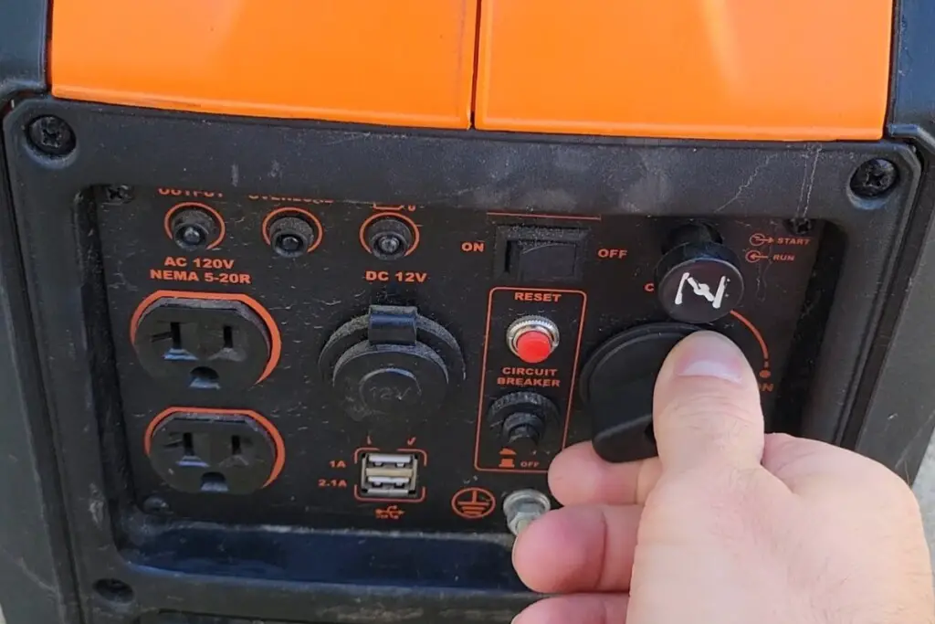 image of author's WEN inverter generator that he uses while boating