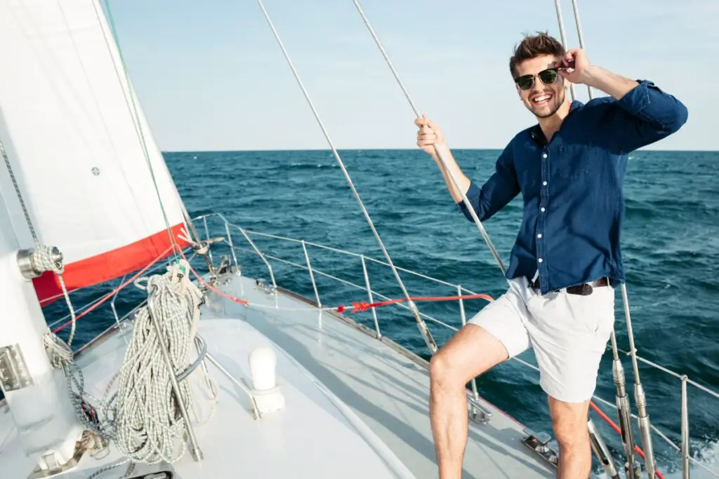 sailboat owner sporting his sunglasses